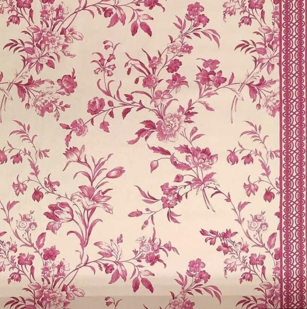 Avesnieres Flowers Canvas Light Raspberry