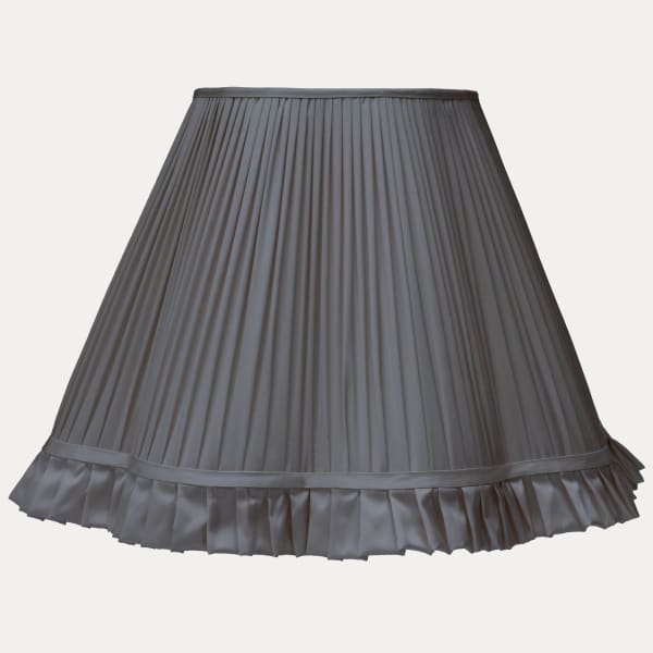 Seal Grey Faille Lugano Silk Scallop Lampshade