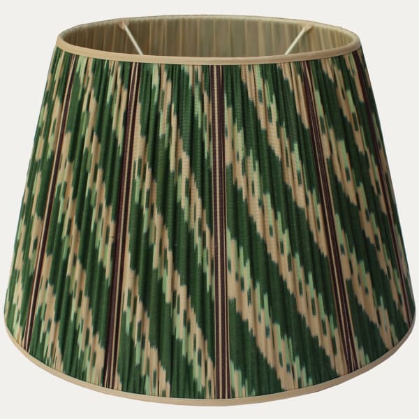 Handwoven Adras Ikat Green Chevron Lampshade