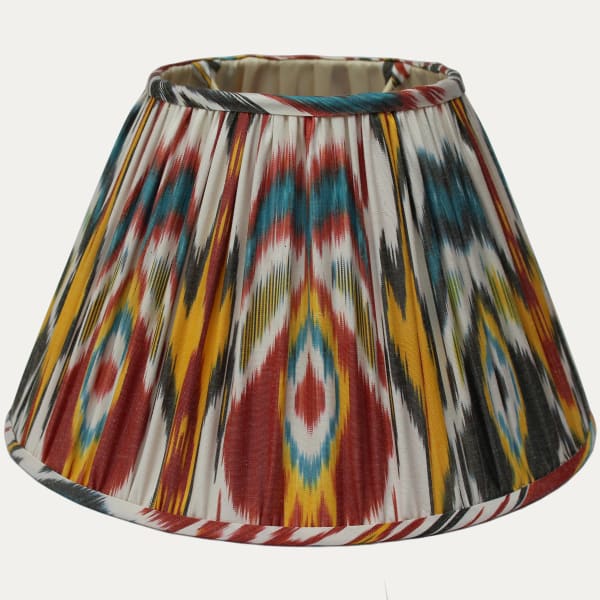Multicoloured Silk & Cotton Ikat LampshadeMulticoloured Silk & Cotton Ikat Lampshade