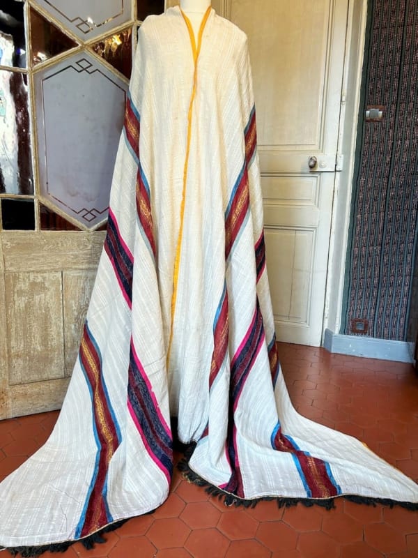 Wall Hanging In Shaped Silk Ribbons And Cotton Veil - Djerba Tunisia