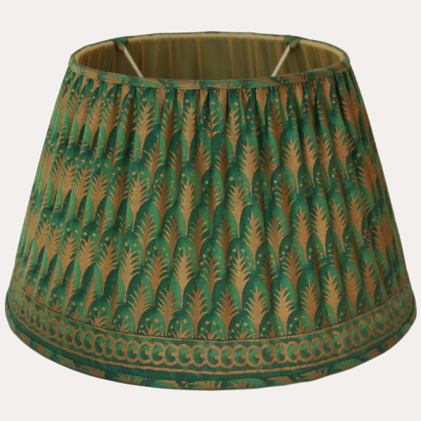 Fortuny Piumette Emerald Green & Gold Lampshade