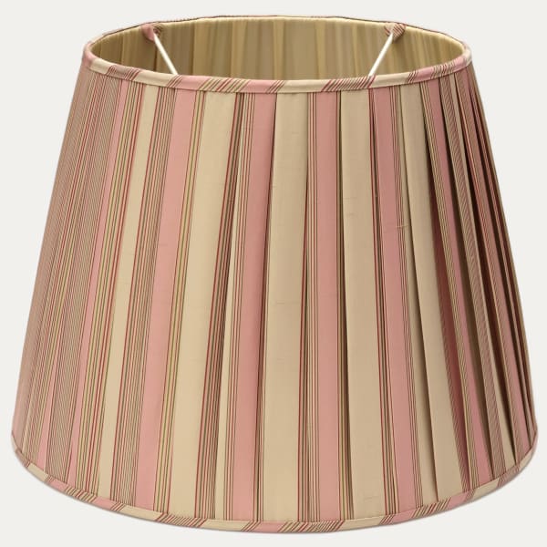 Claremont Faille Rayee Rose Silk Knife Pleated Handsewn Lampshade