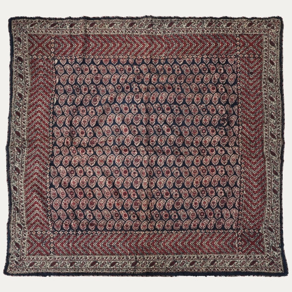 Block Printed Kalamkari with Pen Work on Cotton