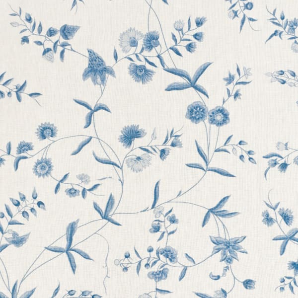 Bennison Chinese Paper Mono Blue on Fine Oyster Linen