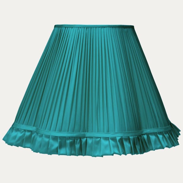 Douppion Aqua Silk Scallop Lampshade