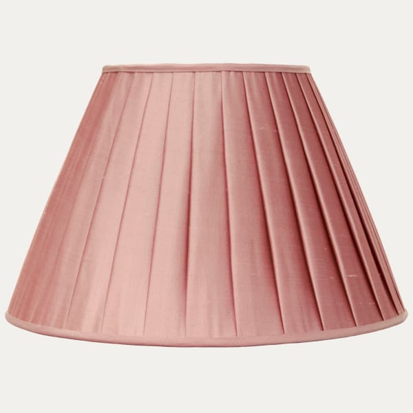 Douppion Salmon Silk Box Pleated Lampshade