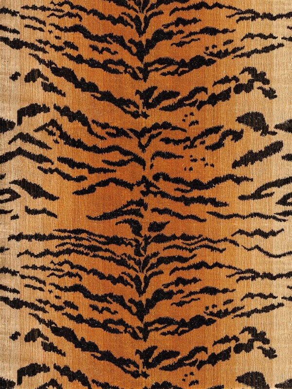 Scalamandre Tiger Silk Handwoven Black on Gold