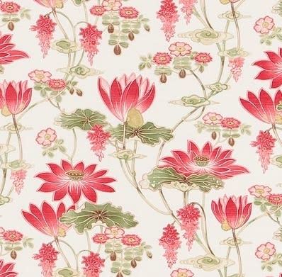 Lotus Pink Green On Oyster