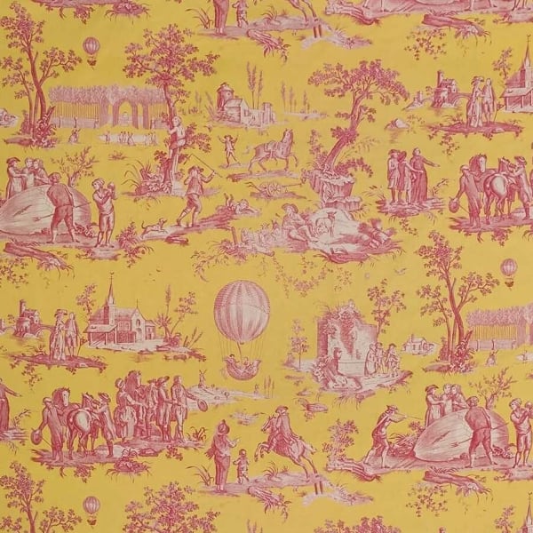 Canvas Ballon De Gonesse Lemon Yellow Fuschia Pink