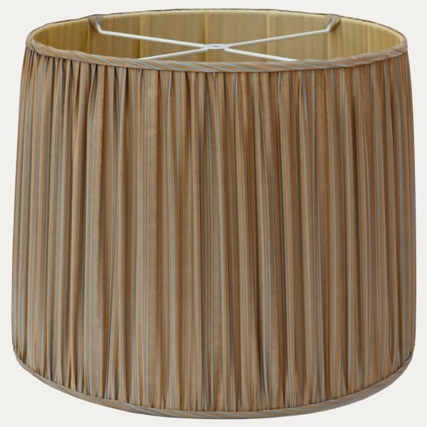 Fortuny Malmaison Blue and Gold Stripes Drum Lampshade