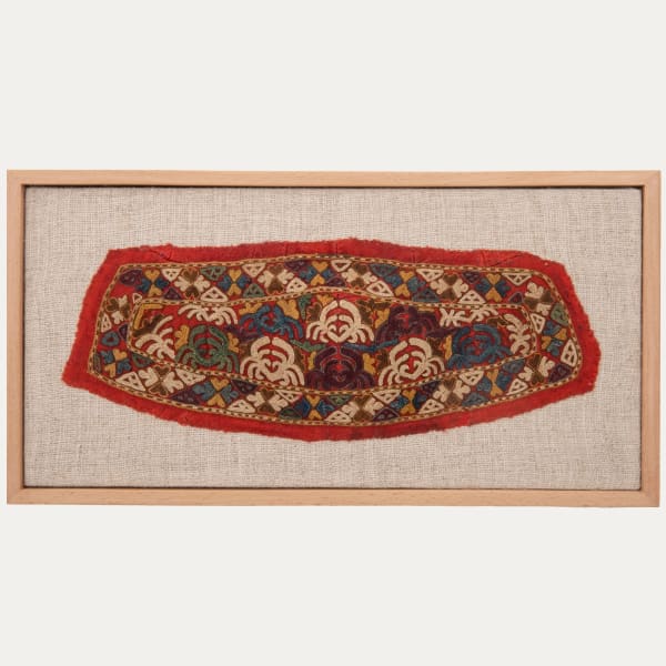 Framed Turkmenistan Chodor Tribe Headband Mid 19th C.