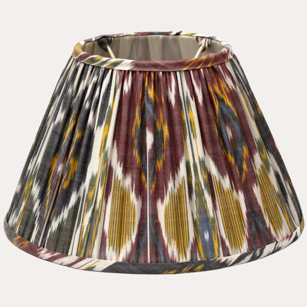Multicoloured Cotton and Silk Ikat Lampshade