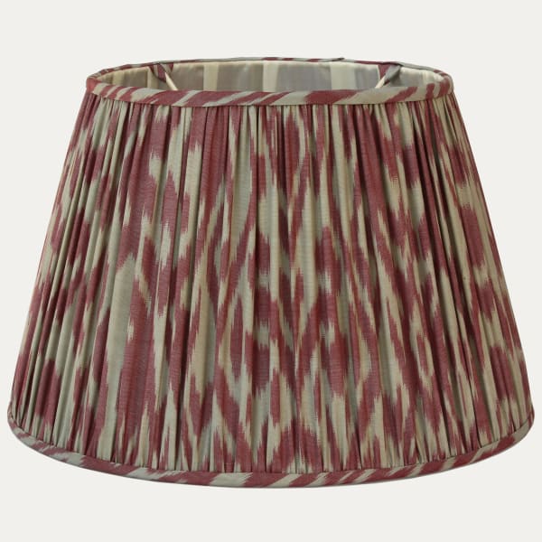 Dark Dusty Rose Pink Silk/Cotton Ikat Lampshade