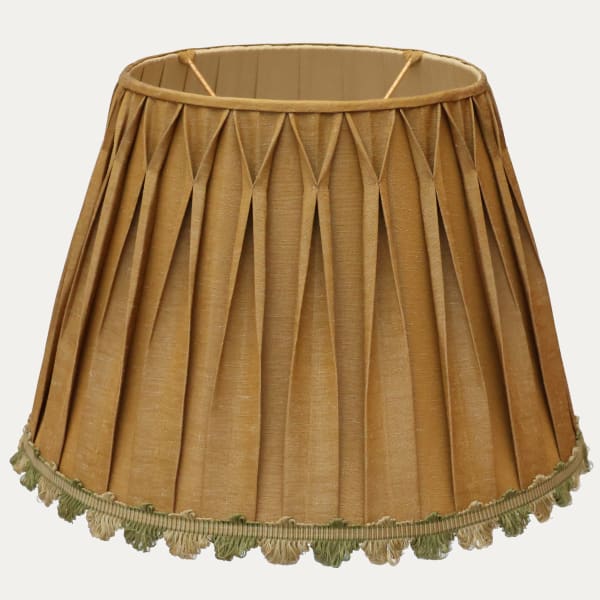 Helene Blanche Silky Linen Gold Hand Sewn Pleated Lampshade