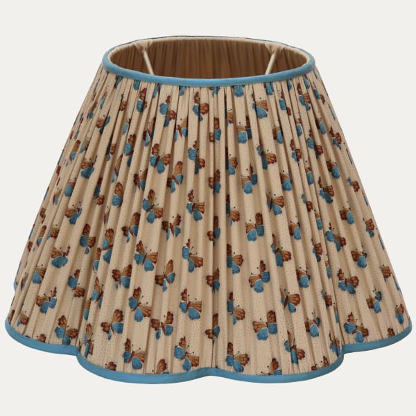 Robert Kime Kilvert's Blue Fabric Scallop Lampshade