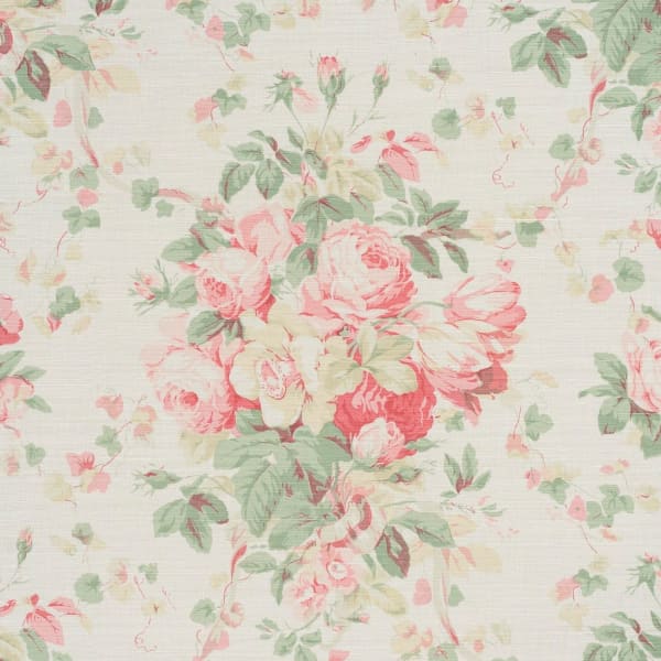 Roses Faded Pink Green On Oyster