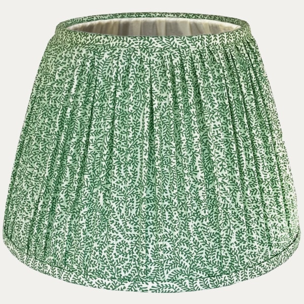 Soane Coral Green Cotton Poplin Lampshade with Silk Lining