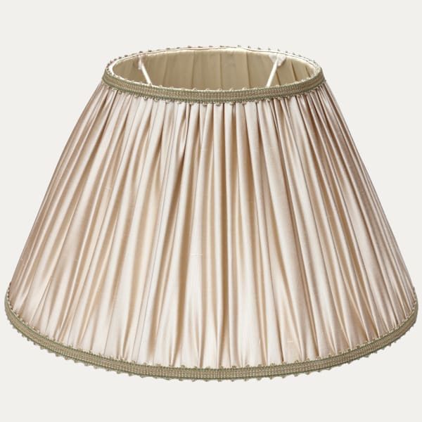 Putty Silk Handsewn Lampshade with George Spencer Designs Picot Braid