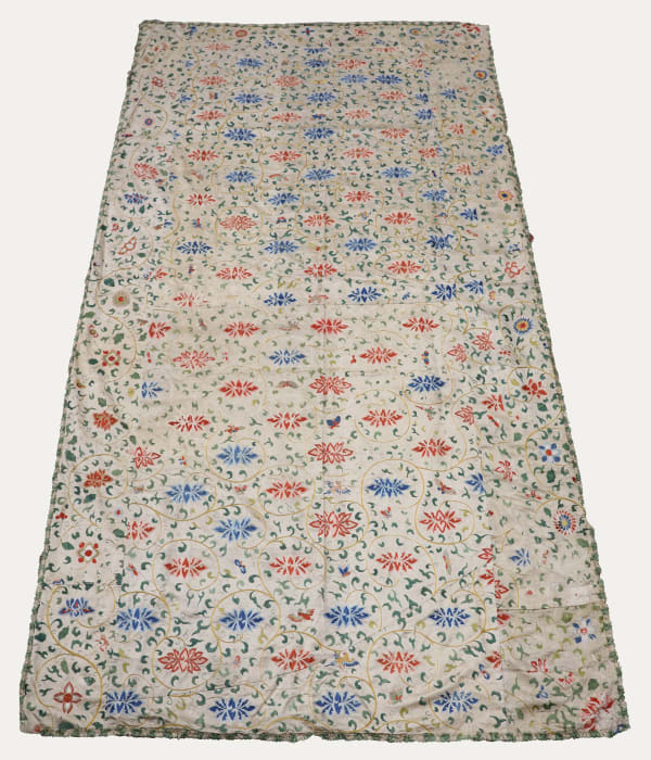17th C. Embroidered Silk Textile from Ming Period