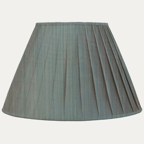 Blue Strie SFJ Silk Box Pleated Lampshade