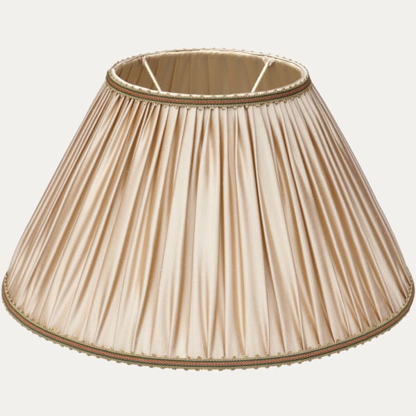 Putty Douppion Silk Handsewn Gathered Lampshade