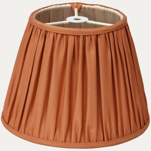 Claremont Silk Faille Jaspe Arancio Hand Sewn Gathered Lampshade