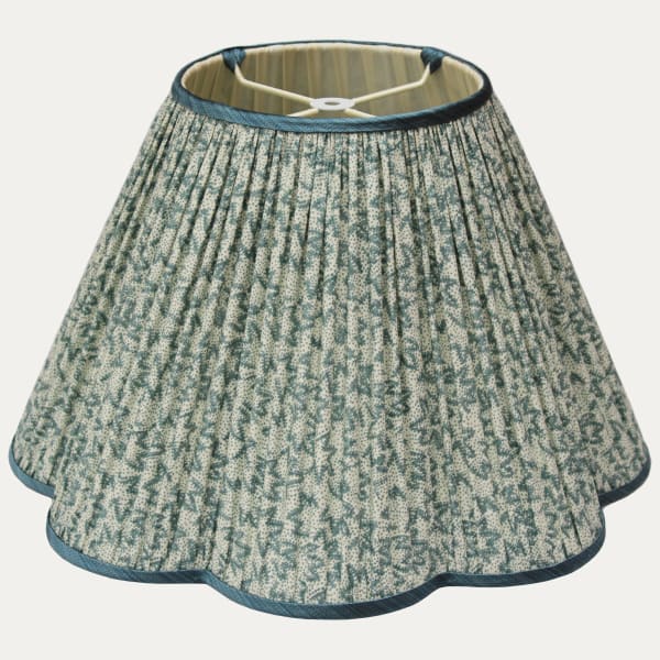 Warner Textile Archive Nathalie Blue/Grey Scallop Lampshade for US Lamps