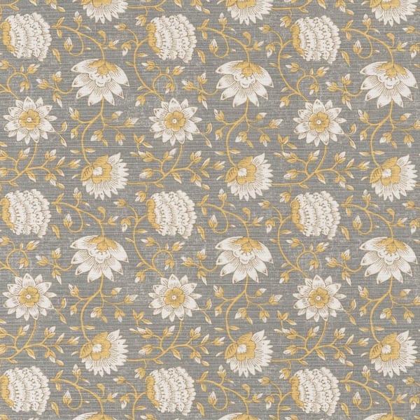 Bennison Pali Grey Yellow on Oyster Linen