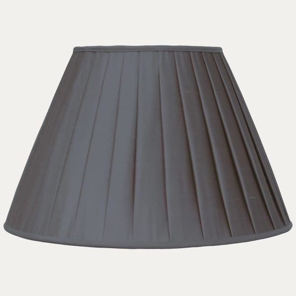 Seal Grey Faille Lugano Silk Box Pleated Lampshade