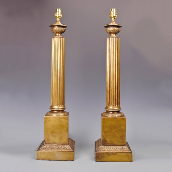 A good pair of mid 20th century neo-classical brass table lamps