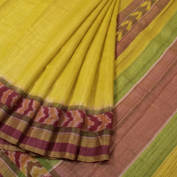 Handloomed Dana Patra Ikat Tussar Silk Saree