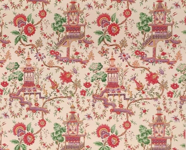 Dupion Myoung Cream Red Green