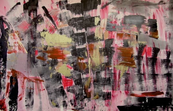 Fishnet, 2014 acrylic on canvas 42 x 90 in.