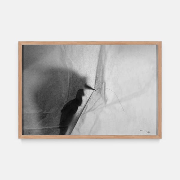 Helena Almeida Desenho Habitado, 1977 Gelatin silver black-and-white photographic print with black ink and horsehair 40 x 60 cm 42 x 62 cm (framed) Edition of 3
