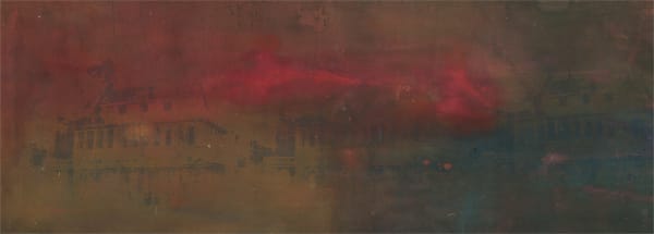 Frank Bowling, Palimpsest I - Mothers House DarkRedGreen, 1966