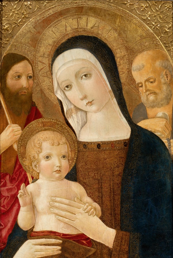 Benvenuto di Giovanni, Madonna with Child, St John the Baptist and St Jerome, 1475 - 1480