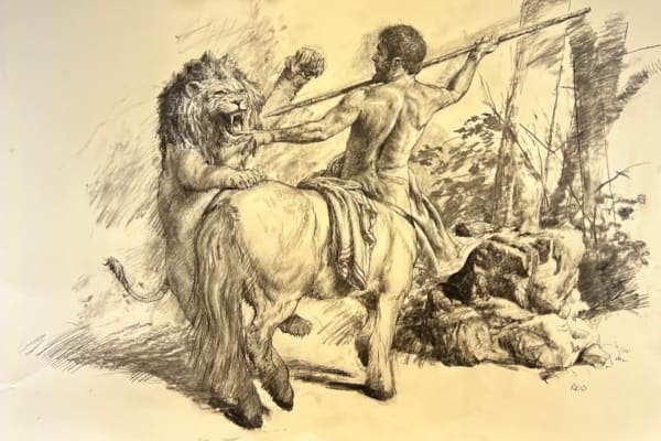 Study for Centaur Fighting Lion