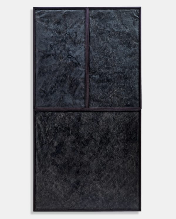 ANNA BARRIBALL Night Window with Leaves, 2015 Pigment and beeswax picture varnish on paper 234.5 x 123.5 x 4.5 cm (framed)