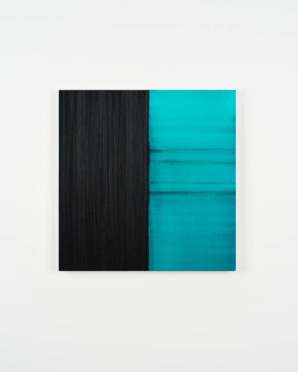 CALLUM INNES, Untitled Lamp Black / Caribbean Turquoise, 2023