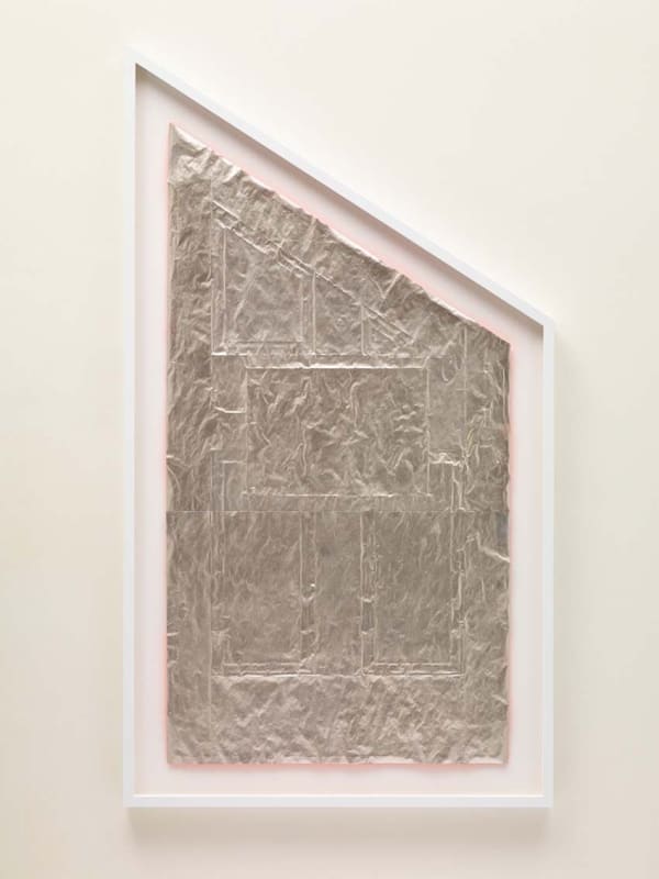 ANNA BARRIBALL Under Stairs Door, 2015 Ink, paper, acrylic paint, acrylic spray paint on board 177 x 99.5 x 6 cm (framed)