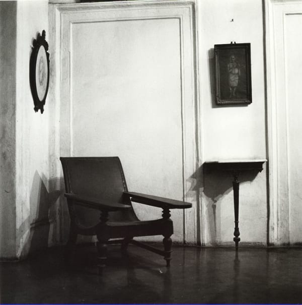 DAYANITA SINGH Planter's Chair, Calcutta 2002, 2003 Silver gelatin print 25 x 25 cm 9.8 x 9.8 in Edition of 7