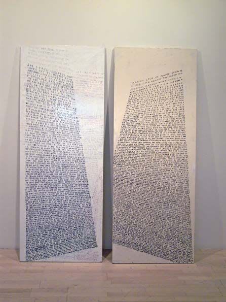 FIONA BANNER AKA THE VANITY PRESS Double Door Nude, 2004 (Two wooden doors) mixed media on wood 199 x 77 x 3 cm each 78.3 x 30.3 x 1.2 in