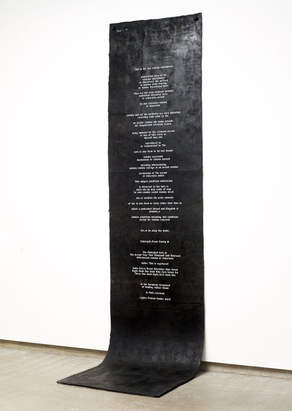 FIONA BANNER AKA THE VANITY PRESS Tongue, 2019 Marine rubber, vinyl 385 x 100 x 1.5 cm 151.6 x 39.4 x .6 in