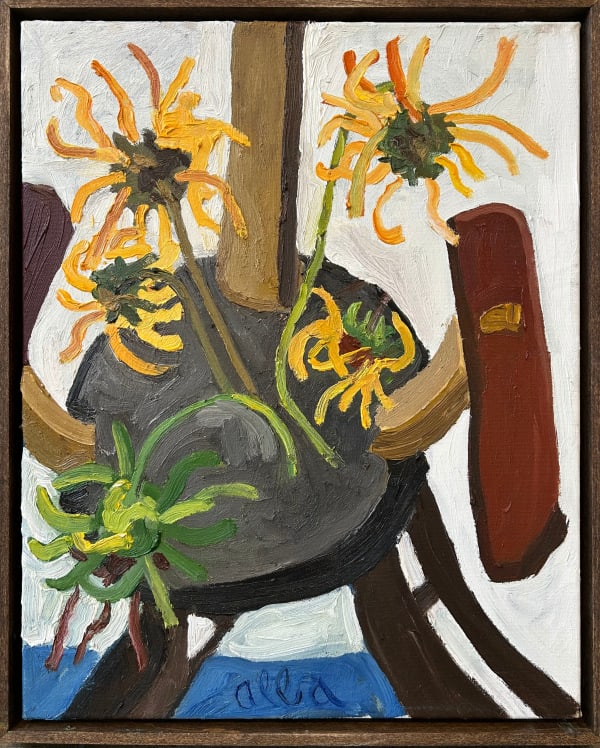 Andrew Alba, Sunflowers on Chair, 2025