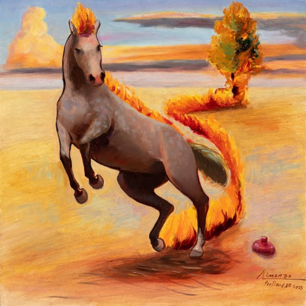 Orlando Almanza, Caballo de fuego y la botija enterrada / Fire Horse and The Burried Jug, 2023