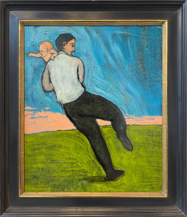 Brian Kershisnik, Father and Child (blue), 2024
