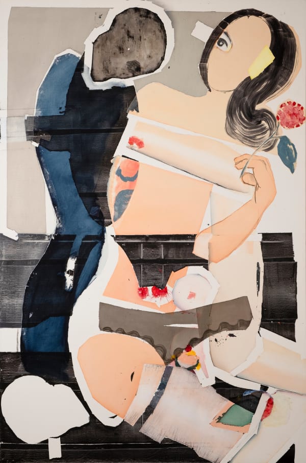 Magnus Plessen Untitled (38), 2017 Oil, charcoal on canvas / Óleo, carbón sobre tela 146 x 97 x 3.5 cm 57 1/2 x 38 1/4 x 1 3/8 in