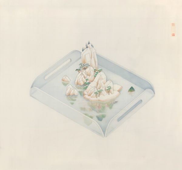 Zhang Xiaoli, Spring and Winter in the Blue Tray 蓝托盘里的冬和春, 2018