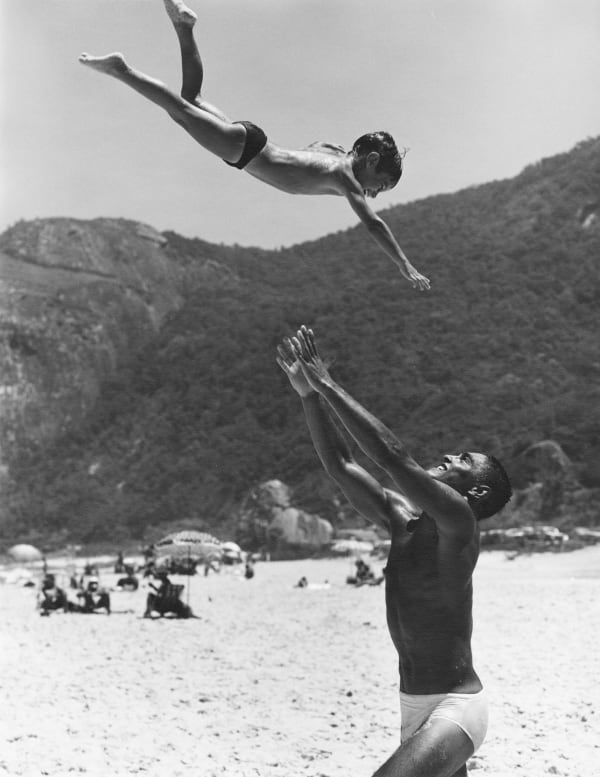 Bruce Weber, Rickson and son Rawkson, Prainha Beach, Rio, 1986.